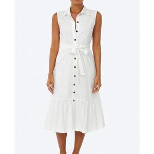 Pinko cotton white maxi dress size 2